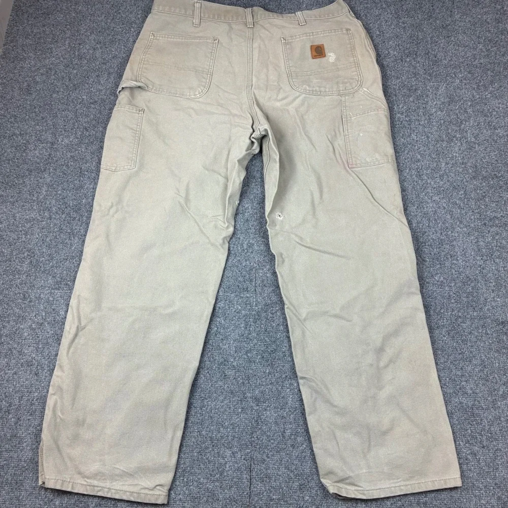 Carhartt B11 DES Original Fit Dungaree Pants Mens 38x32 Tan Duck Canvas Workwear